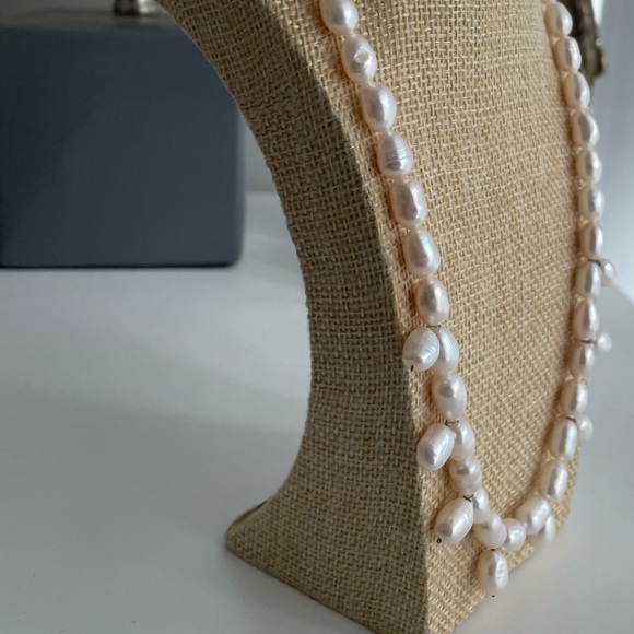 New Real Pearl Necklace with Steel Clasp - Picture 4 of 8